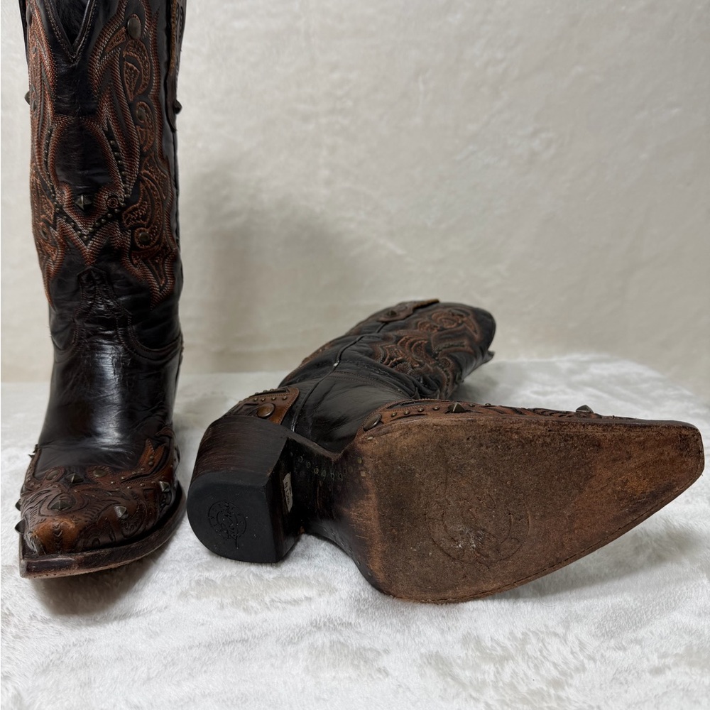 Brown Leather Western Boots - Picture 2 of 10